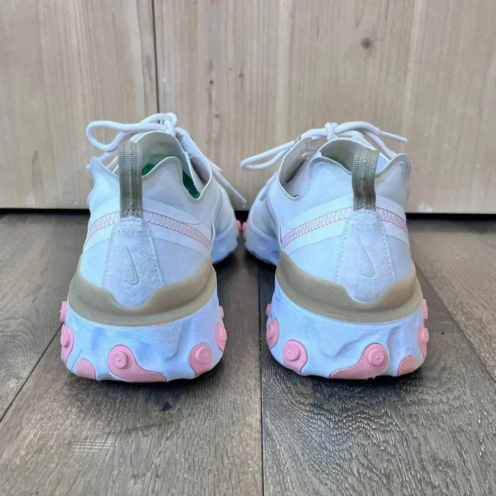 Nike React Element Track & Field Running Shoes Size 10 Ivory Pink Athletic - Picture 6 of 7
